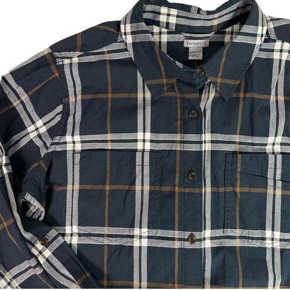 Carhartt Women's Large Fairview Plaid Button Down Shirt - Picture 1 of 10